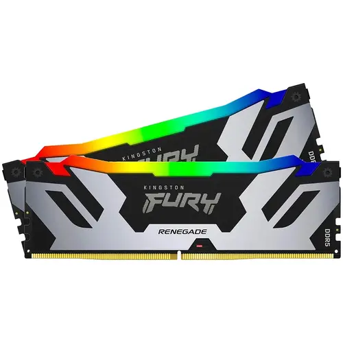 Μνήμη Kingston Fury Renegade Silver RGB 32GB(2x16GB) DDR5 6400MHz KF564C32RSK2-32 - 1