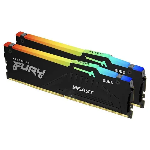 Memorie Kingston FURY Beast Black RGB 64GB(2x32GB) DDR5 5600MHz KF556C40BBAK2-64
