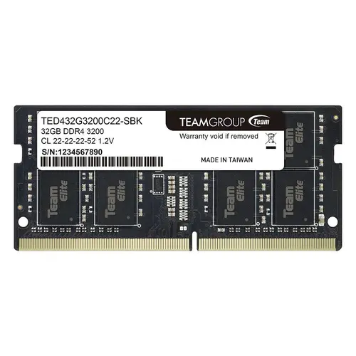 Μνήμη Team Group Elite DDR4 SO-DIMM 32GB 3200MHz CL22 1.2V TED432G3200C22-S01 - 1