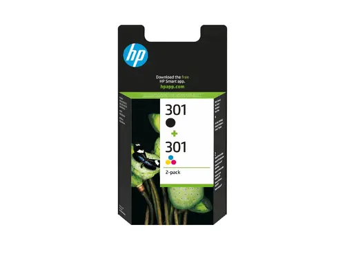 Consumabil, HP 301 Pachet de 2 cartușe de cerneală originale negru/tricolor - 1