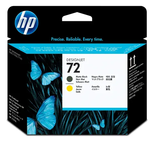 Αναλώσιμο, HP 72 Κεφαλή εκτύπωσης Ματ μαύρο και Κίτρινο - 1