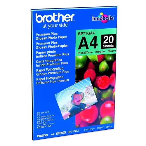 Хартия, Brother BP71GA4 Premium Plus Glossy Photo Paper 20 Sheets