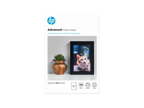 Hârtie, HP Advanced Glossy Photo Paper-100 coli/10 x 15 cm fără margini - 1