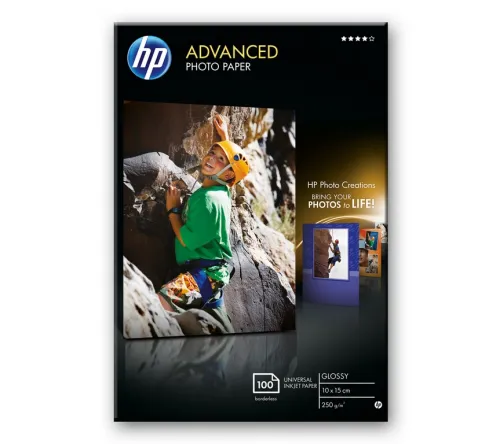 Хартия, HP Advanced Glossy Photo Paper-100 sht/10 x 15 cm borderless