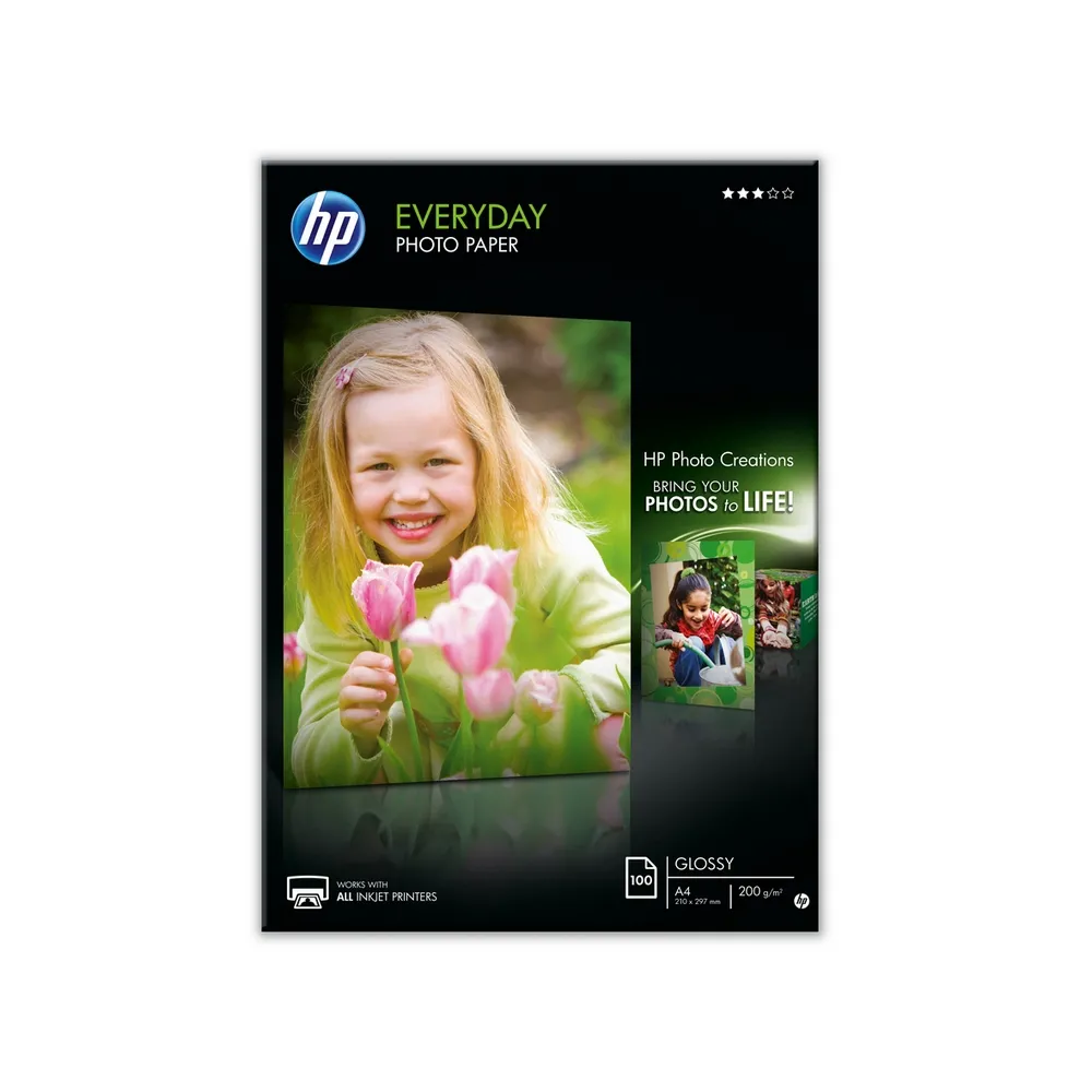 Хартия, HP Everyday Glossy Photo Paper-100 sht/A4/210 x 297 mm