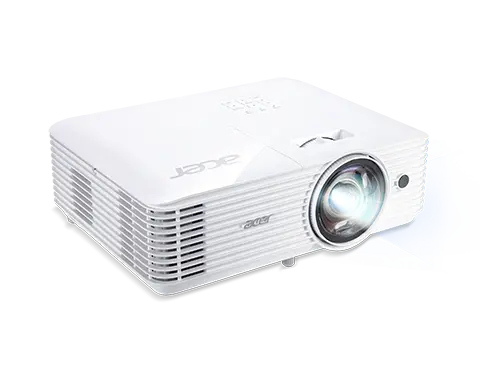 Мултимедиен проектор, Acer Projector S1386WHn, DLP, Short Throw, WXGA (1280x800), 3600 ANSI Lumens, 20000:1, 3D, HDMI, VGA, LAN, RCA, Audio in, Audio out, VGA out, DC Out (5V/1A, USB-A), Speaker 16W, Bluelight Shield, 3.1kg, White - image 1