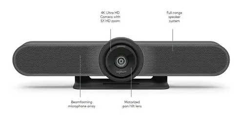 Cameră web, Logitech MeetUp Confererence Solution, Ultra HD 4K 30 fps, până la 6 locuri, Super Wide 120°, PT motorizat, RightSight, RightLight Cameră web, Logitech MeetUp Confererence Solution, Ultra HD 4K 30 fps, până la 6 locuri, Super Wide 120°, PT motorizat, RightSight, RightLight