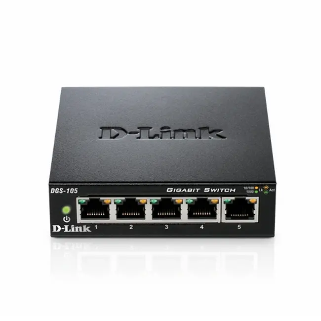 Switch, D-Link switch desktop Gigabit cu 5 porturi 10/100/1000, carcasă metalică