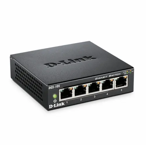 Комутатор, D-Link 5-port 10/100/1000 Gigabit Metal Housing Desktop Switch - image 1