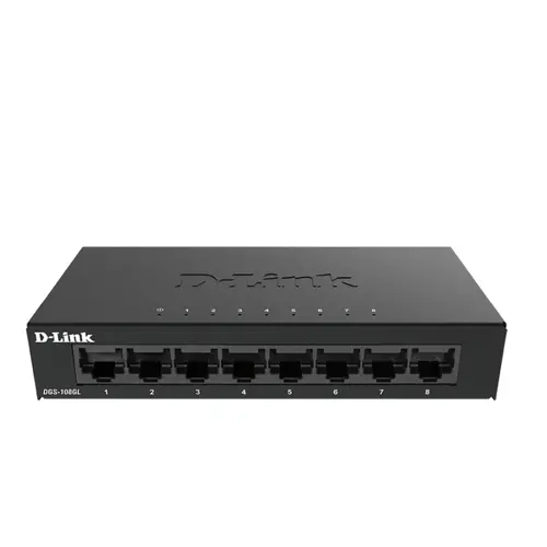 Switch, D-Link 8 porturi Gigabit Ethernet, carcasă metalică, nemanagement - 1