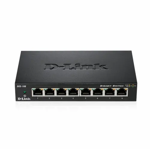 Switch, D-Link 8 porturi 10/100/1000 Gigabit, carcasă metalică, Desktop Switch - 1