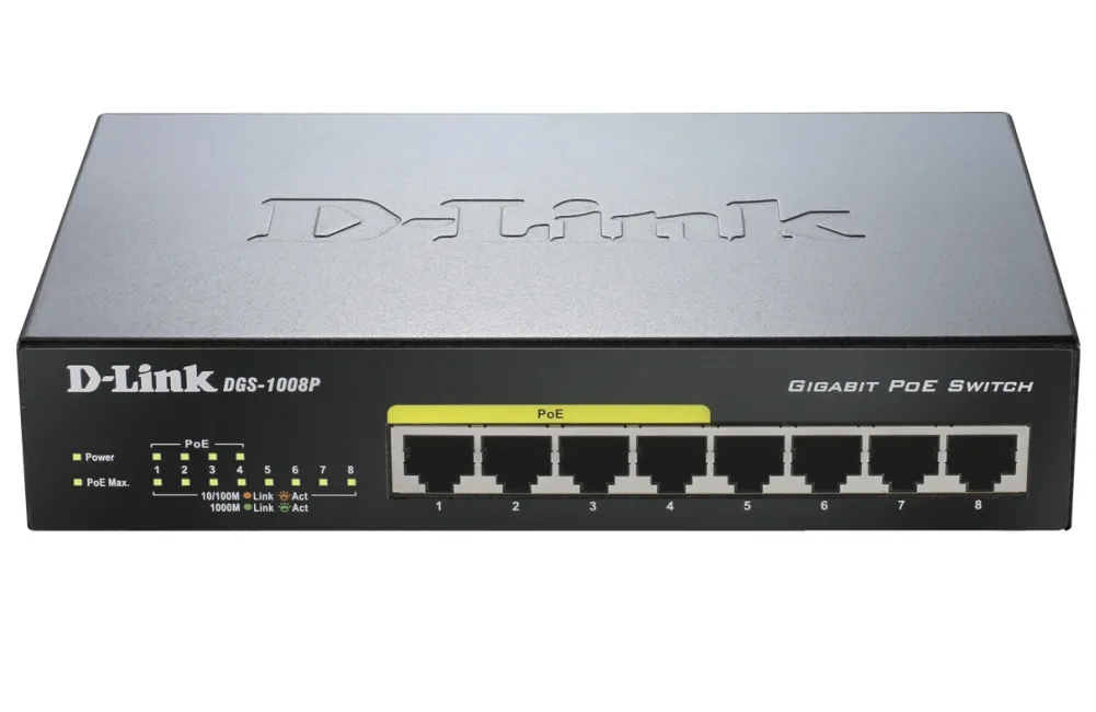 Комутатор, D-Link 8-port 10/100/1000 Desktop Switch w/ 4 PoE Ports