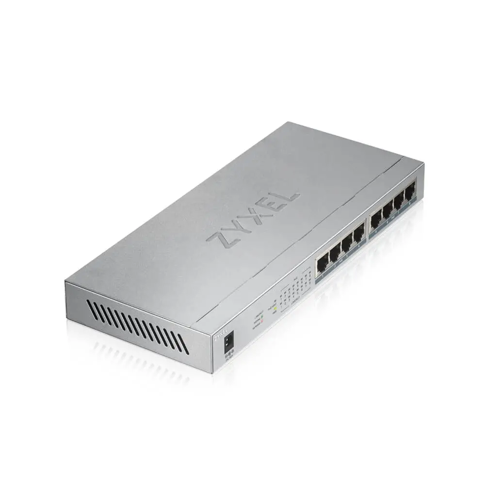 Комутатор, ZyXEL GS1008-HP, 8 Port Gigabit PoE+ unmanaged desktop Switch, 8 x PoE, 60 Watt - image 3