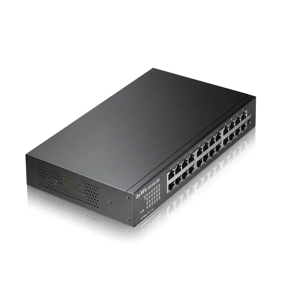 Switch, ZyXEL GS1100-24E 24 porturi Gigabit switch nemanagement v3, fără ventilator, 802.3az (Green), desktop/19" rackmount - image 1