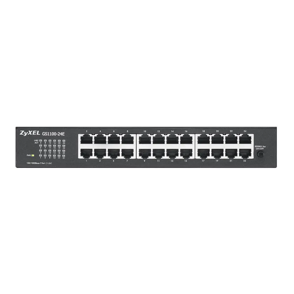 Switch, ZyXEL GS1100-24E 24 θυρών Gigabit μη διαχειριζόμενο switch v3, χωρίς ανεμιστήρα, 802.3az (Green), επιτραπέζιο/19" rackmount - image 2