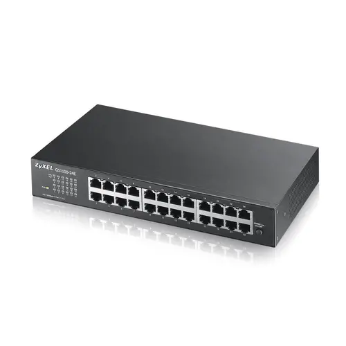 Switch, ZyXEL GS1100-24E 24 porturi Gigabit switch nemanagement v3, fără ventilator, 802.3az (Green), desktop/19" rackmount - 1