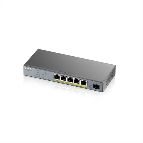 Switch, ZyXEL GS1350-6HP, 6 θυρών managed CCTV PoE switch, μεγάλης εμβέλειας, 60W, 802.3BT - 1
