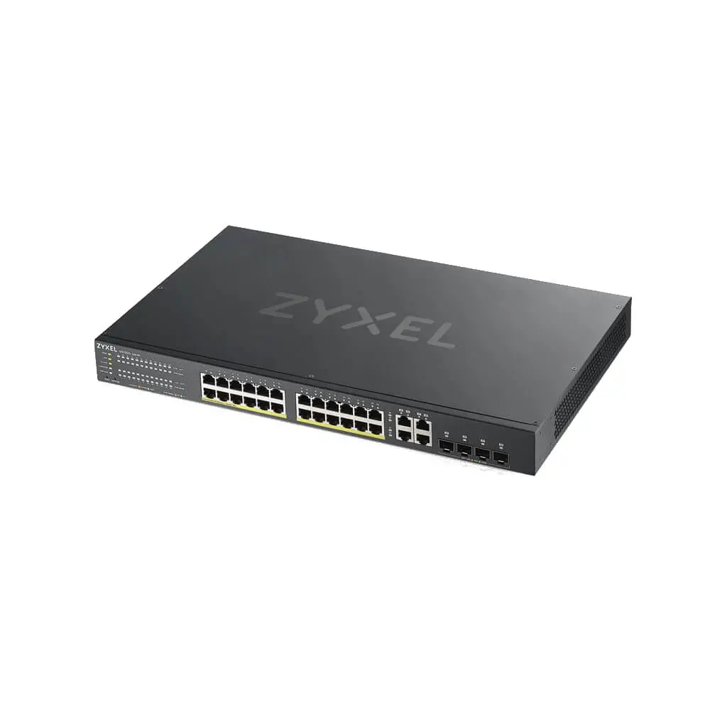 Switch, ZyXEL GS1920-24HPv2, 28 porturi Smart Managed Switch 24x Gigabit Copper și 4x Gigabit dual pers., hybird mode, standalone sau NebulaFlex Cloud
