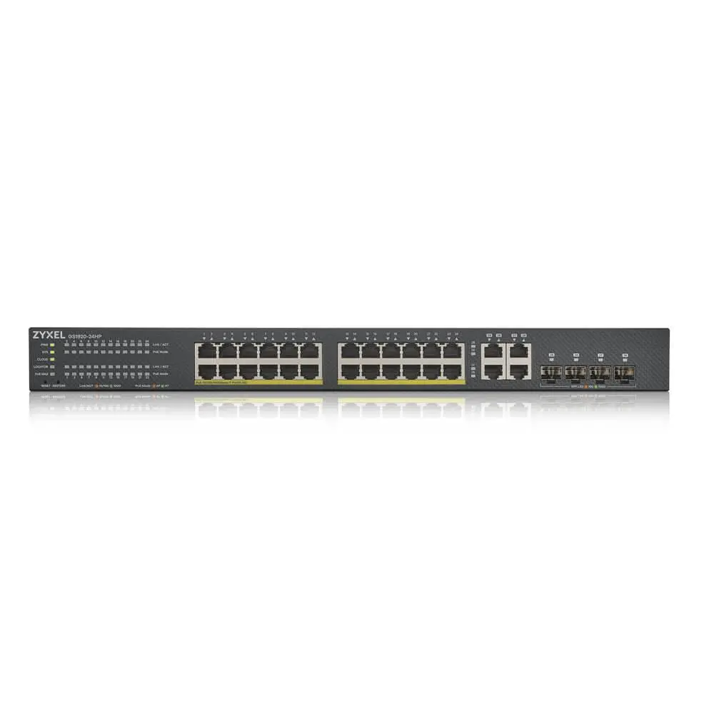 Switch, ZyXEL GS1920-24HPv2, 28 porturi Smart Managed Switch 24x Gigabit Copper și 4x Gigabit dual pers., hybird mode, standalone sau NebulaFlex Cloud - image 1
