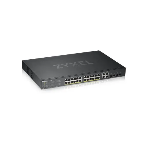 Комутатор, ZyXEL GS1920-24HPv2, 28 Port Smart Managed Switch 24x Gigabit Copper and 4x Gigabit dual pers., hybird mode, standalone or NebulaFlex Cloud
