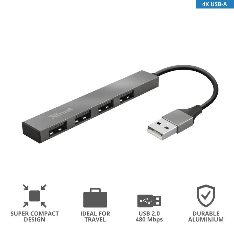 USB хъб, TRUST Halyx 4-Port Mini USB Hub - image 5