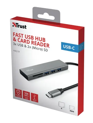 USB хъб, TRUST Halyx Fast USB-C Hub & Card Reader - image 10