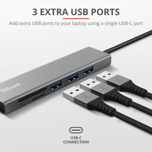 USB хъб, TRUST Halyx Fast USB-C Hub & Card Reader - image 5