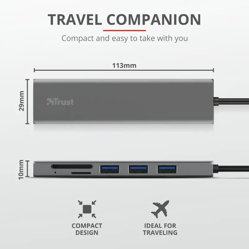 USB хъб, TRUST Halyx Fast USB-C Hub & Card Reader - image 8