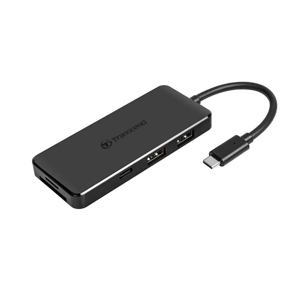 USB хъб, Transcend 3-Port Hub, 1-Port PD, SD/MicroSD Reader, USB 3.1 Gen 2, Type C - image 1