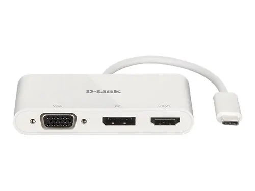 USB хъб, D-Link 3-in-1 USB-C to HDMI/VGA/DisplayPort Adapter - image 1