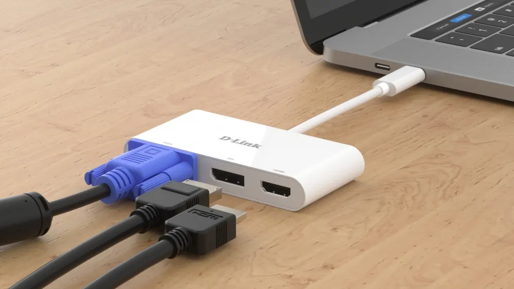 USB хъб, D-Link 3-in-1 USB-C to HDMI/VGA/DisplayPort Adapter - image 2