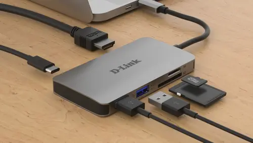 USB хъб, D-Link 6-in-1 USB-C Hub with HDMI/Card Reader/Power Delivery - image 2