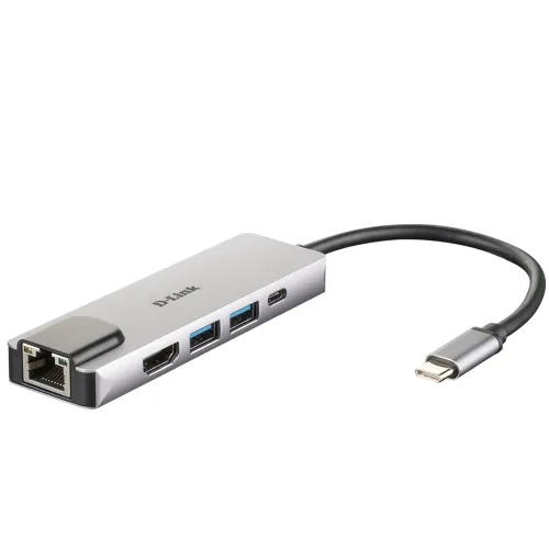 USB хъб, D-Link 5-in-1 USB-C Hub with HDMI/Ethernet and Power Delivery