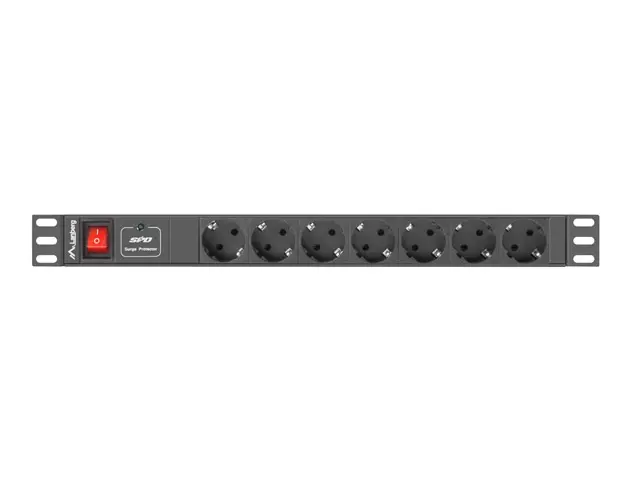 Филтър, Lanberg power distribution unit (PDU) 19"1U 16A 7 SOCKETS SCHUKO 2M, black - image 1