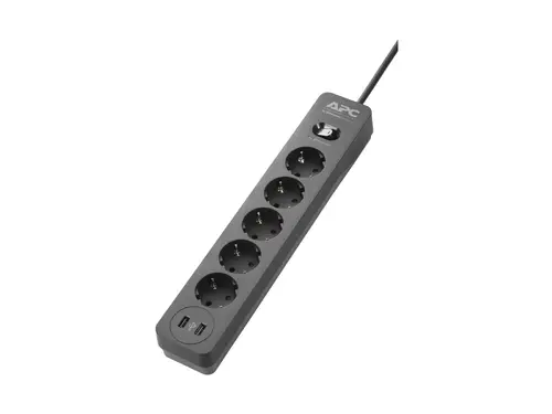 Филтър, APC Essential SurgeArrest 5 Outlet 2 USB Ports Black 230V Germany - image 1