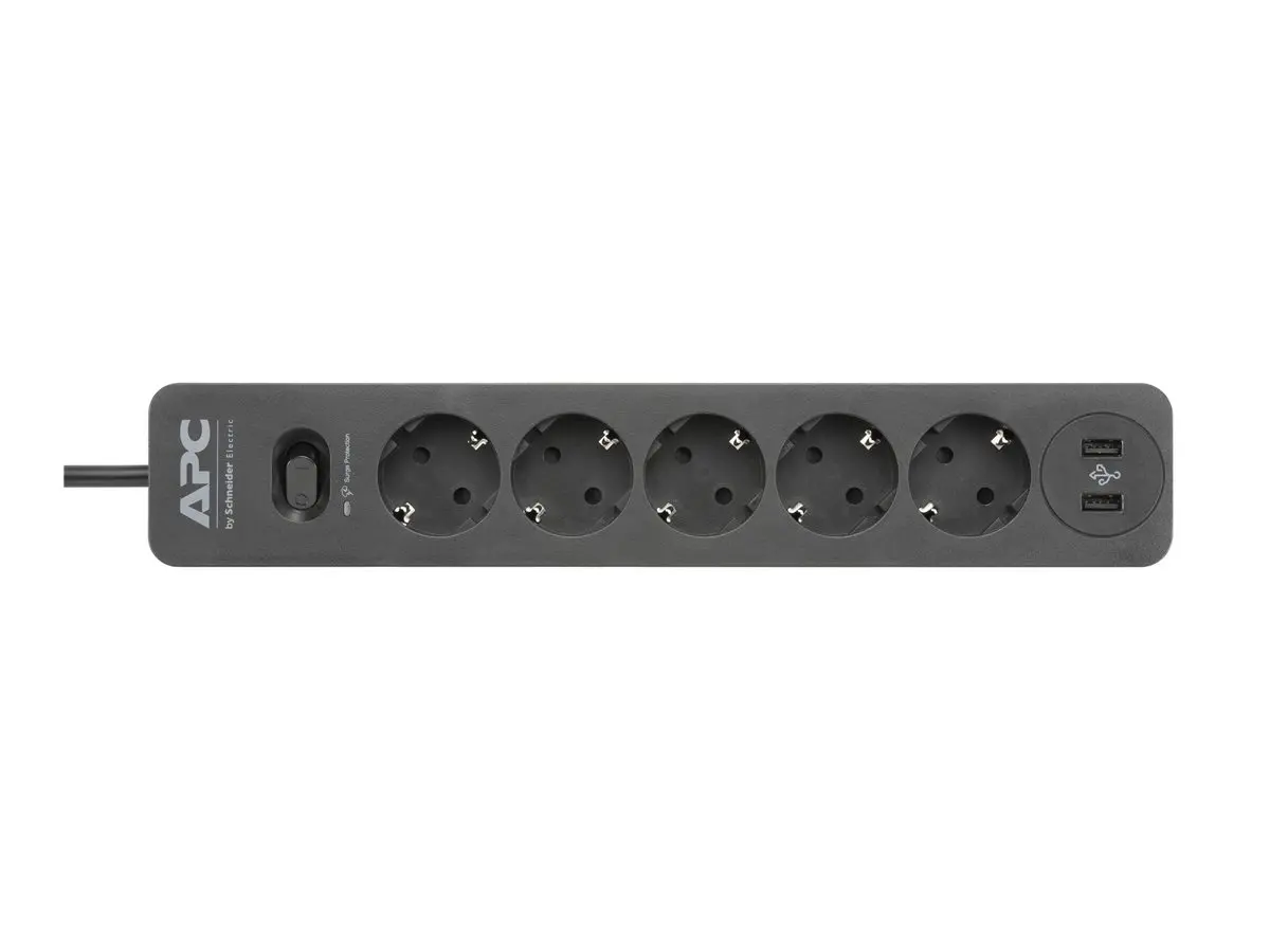 Филтър, APC Essential SurgeArrest 5 Outlet 2 USB Ports Black 230V Germany - image 2