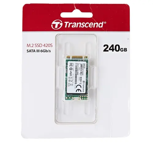 Твърд диск, Transcend 240GB, M.2 2242 SSD 420S, SATA3, TLC - image 1