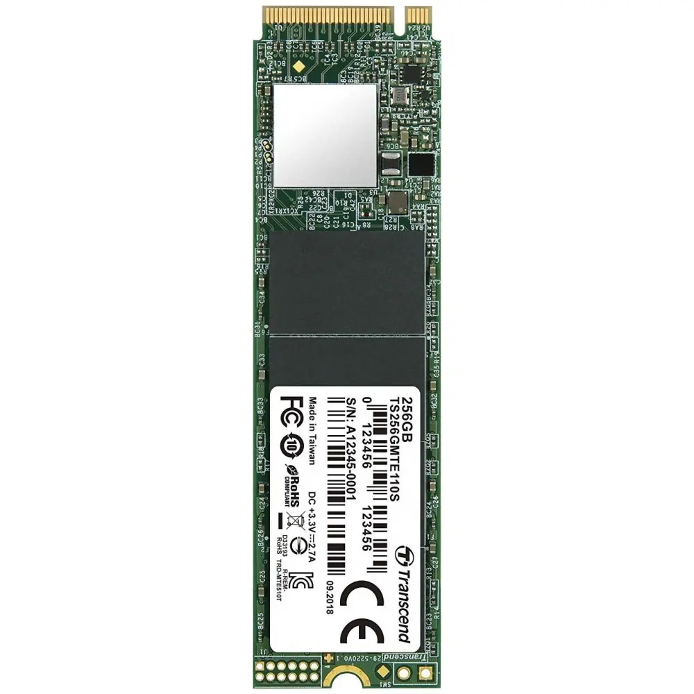 Твърд диск, Transcend 256GB, M.2 2280, PCIe Gen3x4, 3D TLC, DRAM-less