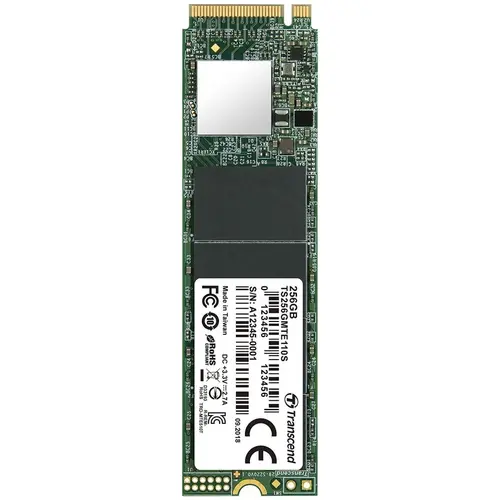 Твърд диск, Transcend 256GB, M.2 2280, PCIe Gen3x4, 3D TLC, DRAM-less