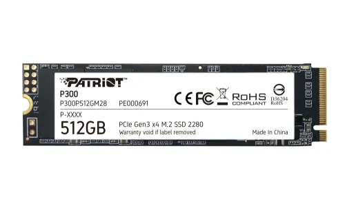 Твърд диск, Patriot P300 512GB M.2 2280 PCIE