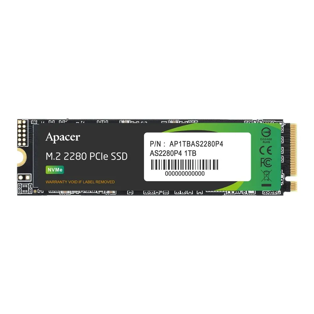 Твърд диск, Apacer AS2280P4 M.2 PCIe 512GB, Standard (Single)