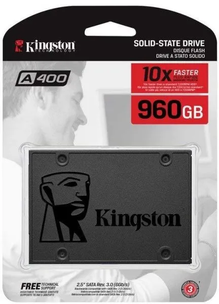 Твърд диск, Kingston A400 2.5 960GB SATA SSD