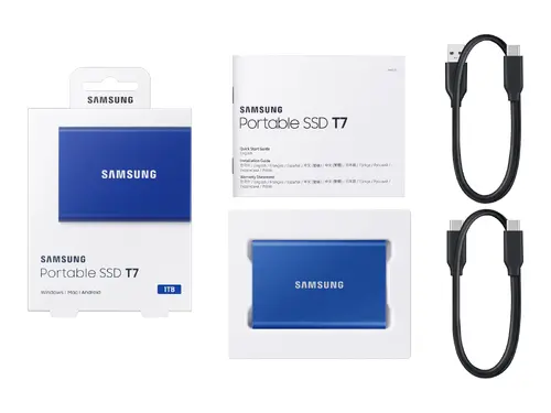 Σκληρός δίσκος, Samsung Portable SSD T7 1TB, USB 3.2, Ανάγνωση 1050 MB/s Εγγραφή 1000 MB/s, μπλε indigo - 2