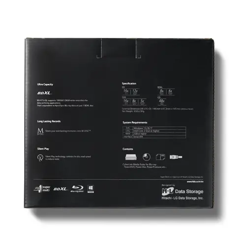 Оптично устройство, Hitachi-LG BH16NS55 Internal Super Multi  Blu-Ray Rewriter, SATA, M-Disk Support, Bulk, Black - image 3