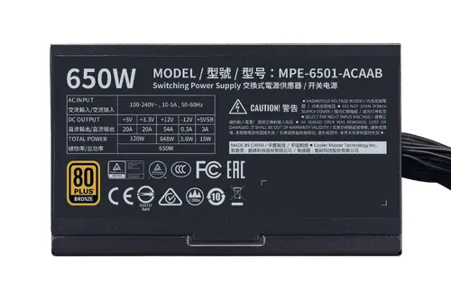 Захранващ блок Cooler Master MWE V2 Bronze 650 - image 3