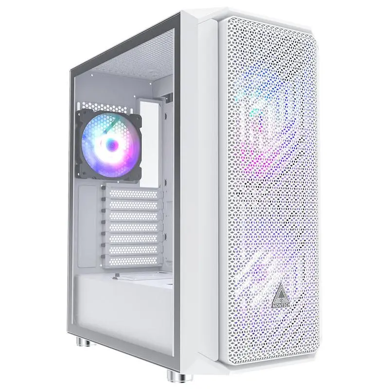 Кутия MONTECH AIR X MESH 200mm ARGB, Tempered Glass, Mid-Tower Бял