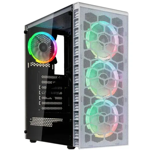 Кутия Kolink Observatory Lite Mesh RGB Mid-Tower, Бяла