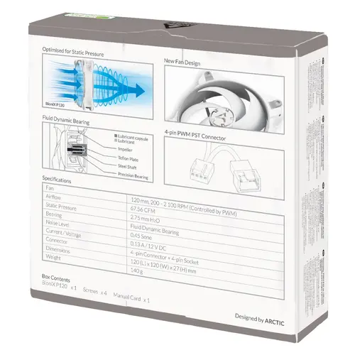 Вентилатор ARCTIC BioniX P120 Grey/White 120mm - image 6