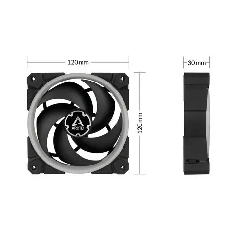 Вентилатори ARCTIC BioniX P120 A-RGB Black 120mm 3 Броя, Включен контролер - image 6