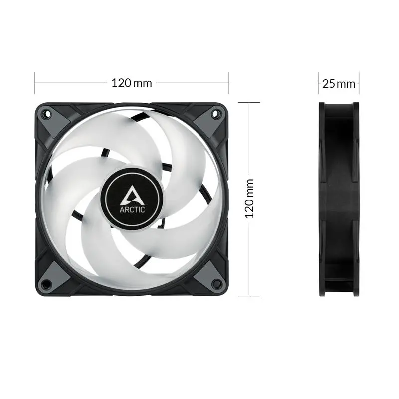 Вентилатор ARCTIC P12 Black, A-RGB, 120mm - image 3